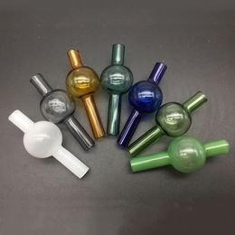 Universal Colourful glass bubble carb cap round ball OD 20mm dome for glass water pipes 4mm Quartz thermal banger Nails