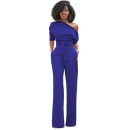 Fashion Off the Shoulder Elegant Jumpsuits Women Rompers Womens Jumpsuits Short Sleeve Female Overalls One-piece Pants s-3x 210317