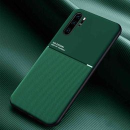 Solid Colour Phone Cases For Huawei P40 P30 P20 Mate 30 20 Pro Nova 6 5 4 3 5i Soft Leather Texture Phone Back Cover