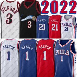 James 1 Harden Joel 21 Embiid Jersey Basketball Throwback Allen 3 Iverson Julius 6 Erving Jerseys