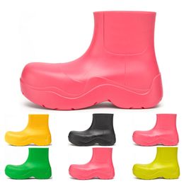 GAI GAI GAI Boots Womens Candy Solid Colours Pink Triple Black Bule Pistachio Frost Yellow Red Orange Platform Martin Ankle Boot Round Toes Waterproof Size 36-40