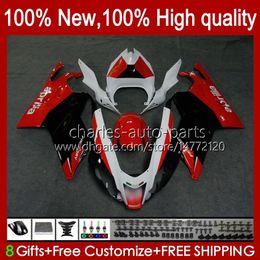 Moto Fairings For Aprilia RSV1000R Mille RV60 RSV-1000 RSV1000 R RR 04 05 06 Bodywork 11No.16 RSV1000RR RSV 1000 R 1000R 1000RR 2004 2005 2006 Bodys Kit red black stock