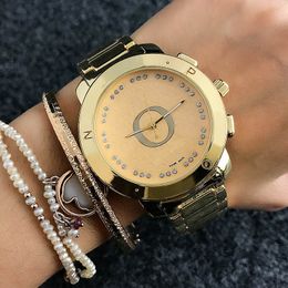 Fashion Brand Watches Big Letters Design women Girl Style Metal Steel Band Quartz Wrist Watch P39