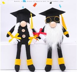 black long leg hat graduation student faceless doll with doctor cap school party decoration toy ornament