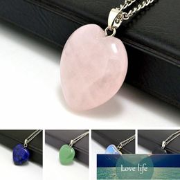 Cute Heart Natural Quartz Stone Choker Necklace Women Lucky Healing Chakra Opal Stone Pendant Necklace Female Jewellery Party Gift