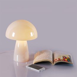 mushroom table lights Stained Glass lampshade Children's Desk Lamp Bedroom Eye Protection lamps for Art Decor