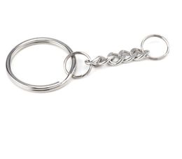 2021 Polished 25mm Keyring Keychain Split Ring with Short Chain Key Rings Women Men DIY Key Chains Accessories