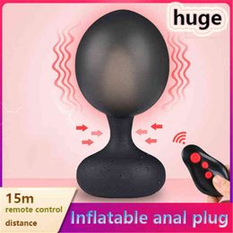 Anal toys Wireless Remote Control Inflatable Plug Male Prostate Massager Vibrator Sex Toy For Men Vibrating Butt dilator 18 1125