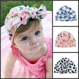 New Europe US Baby Hats Bunny Ear Caps Turban Knot Head Wraps Infant Kids India Hats Ears Cover Childen Floral Print Beanie H540 106 Y2