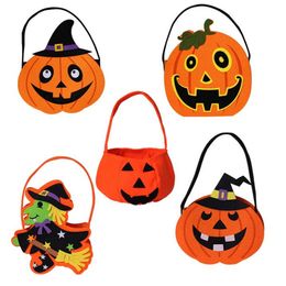 Halloween Gift Boxes Candy Bags Smile Halloween Pumpkin Bag Kid Candy Children Handhold Party Supply Trick Gift Boxes Bags