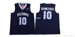 Cheap wholesale NEW Season 2018 Donte Divincenzo #10 Villanova Basketball Jersey Navy Blue White high quality S-XXL