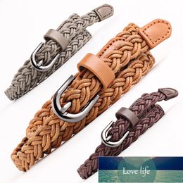 Fashion Women's Pin Buckle Belt Retro Wax Rope PU Leather Dress Woven Jeans Belt Fashion Solid Colour Shirt Dress Decorative Belt Factory price expert design Quality