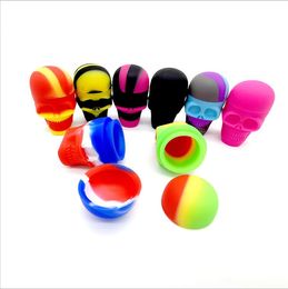 15ml Skull Head Wax Oil Container Box Dab Bag Non-stick Silicone Jar silicon Tin Storage Colorful Containers Holder Tool Case