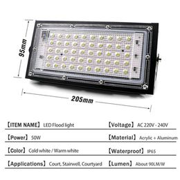 2pcs LED Flood Light 50W 220V Floodlight street IP65 Waterproof Outdoor Wall Reflector