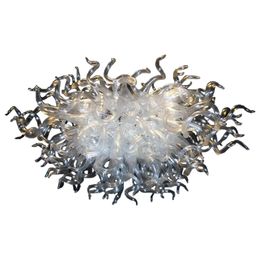 Nordic Art Style Flower Basket Shape Chandelier Chain Pendant Light Livingroom H otel Hand Blown Glass Lamp Accept customization