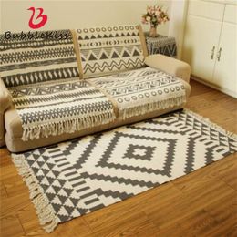 Cotton Soft Tassel Home Carpets For Living Room Bedroom Kid Room Decorate Home Carpet Floor Door Mat Simple Nordic Area Rug Mat 210301