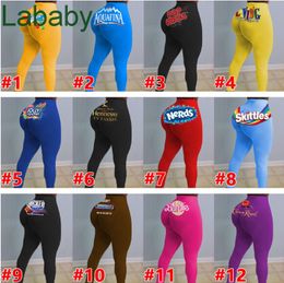 Pantaloni da donna yoga Sexy Slim personalizza modello lettere stampate leggings abbigliamento da donna pantaloni attillati di nuova moda