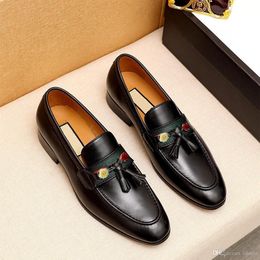 L5 Leather Shoes Men Formal Luxury Brands Tassel Loafers Party Shoes For Men Italian Elegant Shoes Men Classic Coiffeur Ayakkab Bona