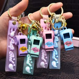 Creative Outdoors High Decibel Whistle Keychain Girl Portable Alloy Aluminium Emergency Survival Whistle Keyfob Bag Pendant Gifts G1019