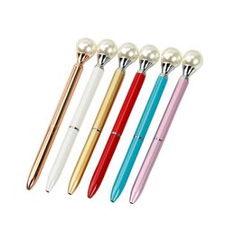 2021 Pearl Ball Pens Ballpen Fashion Girl Big pearl Ballpoint Pens Pens For School Stationery Office Supplies