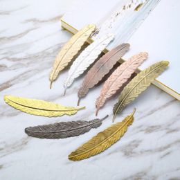 Bookmark TPST Feathers Shape Metal For Books Retro Cute Creative 3D Gold Plated Book Clip Stationery Gift Adults Child