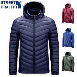 Men Winter Brand Warm Windproof Thick Jacket Parkas Coat Autumn Fashion Waterproof Slim Hat 6XL 211214