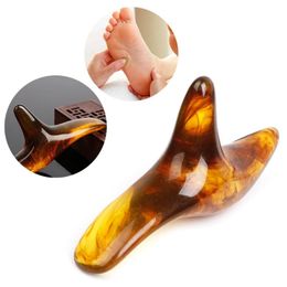 Amber Resin Wax Triangle Foot Feet Massager Gua Sha Acupuncture Shiatsu Tool Foot Massagers