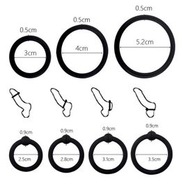 3/4 pcs Penis Rings Cock Sleeve Delay Ejaculation Silicone Beaded Time Lasting Erection Sexy Toys for Men Adult Games