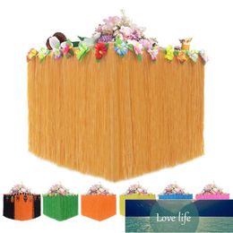 Hawaiian Table Grass Skirt Faux Little Flowers Luau Hibiscus christmas Tabletop Decoration beach Party Birthdays Celebration dff0002 Factory price expert