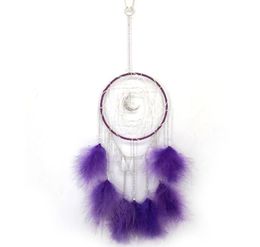 2021 Handmade LED Moon Light Dream Catcher Feathers Car Home Wall Hanging Decoration Ornament Gift Dreamcatcher Wind Chime 10 Colors