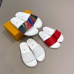 Sandali slider di lusso sul lungomare di design Pantofole da spiaggia estive da donna per uomo Infradito comfort Scarpe larghe unisex in pelle con scatola