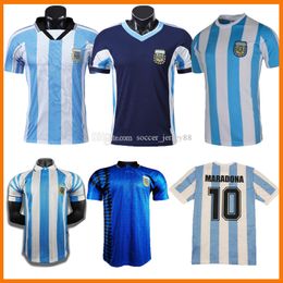 argentina football jersey UK - Argentina Retro Soccer Jerseys 1994 1996 1998 1999 1986 Vintage Classic 94 96 98 99 Maradona Simeone Batistuta Ortega Football Shirt jersey