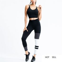 Melody Workout Clothes For Women Suit Yoga Leggings Striped Gym Seam Hug Slim Fit Sports Wear Outfits