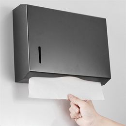 Bathroom Paper Towel Dispenser Wall Mounted Drilling Holder Stainless Steel Toilet Kitchen Tissue Box 210720