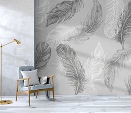 Wallpapers Custom Background Wall Feather Bedroom Living Room Painting Wallpaper Mural 3d For