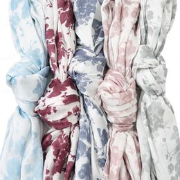 Tie-dyed Floral Printed Shawls Scarf Muslim Hijabs Large Size Headscarf Wraps Turbans Women