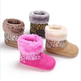 First Walkers Baywell Winter Warm Fur Snow Boots Baby Booties Anti-slip Infant Cotton Shoes Toddler 0-18 Month