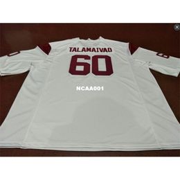 001 White Red #60 Viane Talamaivao USC Trojans Alumni College Jersey S-4XLor custom any name or number jersey