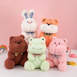 Urso pelúcia animais de pelúcia bunny bunny tigre brinquedo para aniversário dia dos namorados presente de festa de presente enchimento rosa marrom verde bege 13 polegada 9 polegadas