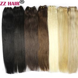 16 "-28" 100 g/pz 100% estensioni di tessitura di trama dei capelli umani di Remy diritto seta naturale non clip