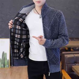 Zipper Cardigan Sweater Men Fashion Korean Style Men Clothing Slim Mens Sweater Long Sleeve Knitted Cardigans Oversize 210809