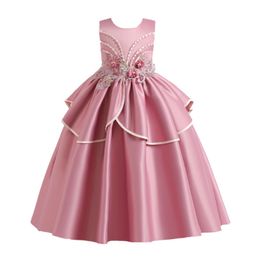 Summer Flower Girl Wedding Dress Teenage Children Formal Evening Party Long Dress Kids Dresses For Girls Princess Ball Gown 210303