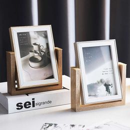 Nordic Simple Wooden Mirror Pgoto Frame Picture Frames Living Room Bedroom Home Decor Modern 6 Inch 7 Inch Art Picture Frames 210611