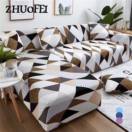 Geometry Elastic Sofa Covers Modern Living Room Decorative Stretch Slipcovers Sectional Corner Furniture Cover Towel 211116