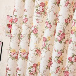 Small Broken Flower Korean Style Pastoral Printing Shade Curtain for Living Dining Room Bedroom. 210712