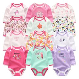 Baby Girl Clothes Unicorn Bodysuits 0-12M Roupas de bebe Baby Boy Clothes Stripe Jumpsuit Newborn Cotton Babywear Girls Clothes 210315