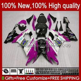 Motorcycle Body For KAWASAKI NINJA ZX 10R ZX10 10 R 1000 CC ZX10R 08 09 10 Bodywork Rose Black 56No.181 ZX1000 C 1000CC ZX-10R 2008 2009 2010 ZX1000C 2008-2010 Fairing