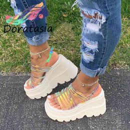 DORATASIA Big Size 35-43 INS Fashion Women Platform Sandals Open Toe Buckle Strappy Brand Sandals Women Summer Shoes Woman Y220209