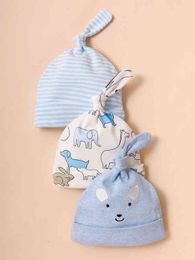 3pcs Baby Elephant Print Hat SHE