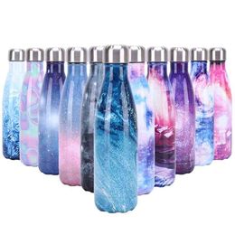 500ml Double Wall Insulated Vacuum Flask Starry Sky Stainless Steel Coke Thermos Sport Water Bottles Portable Coffee Tumbler Mug 210913